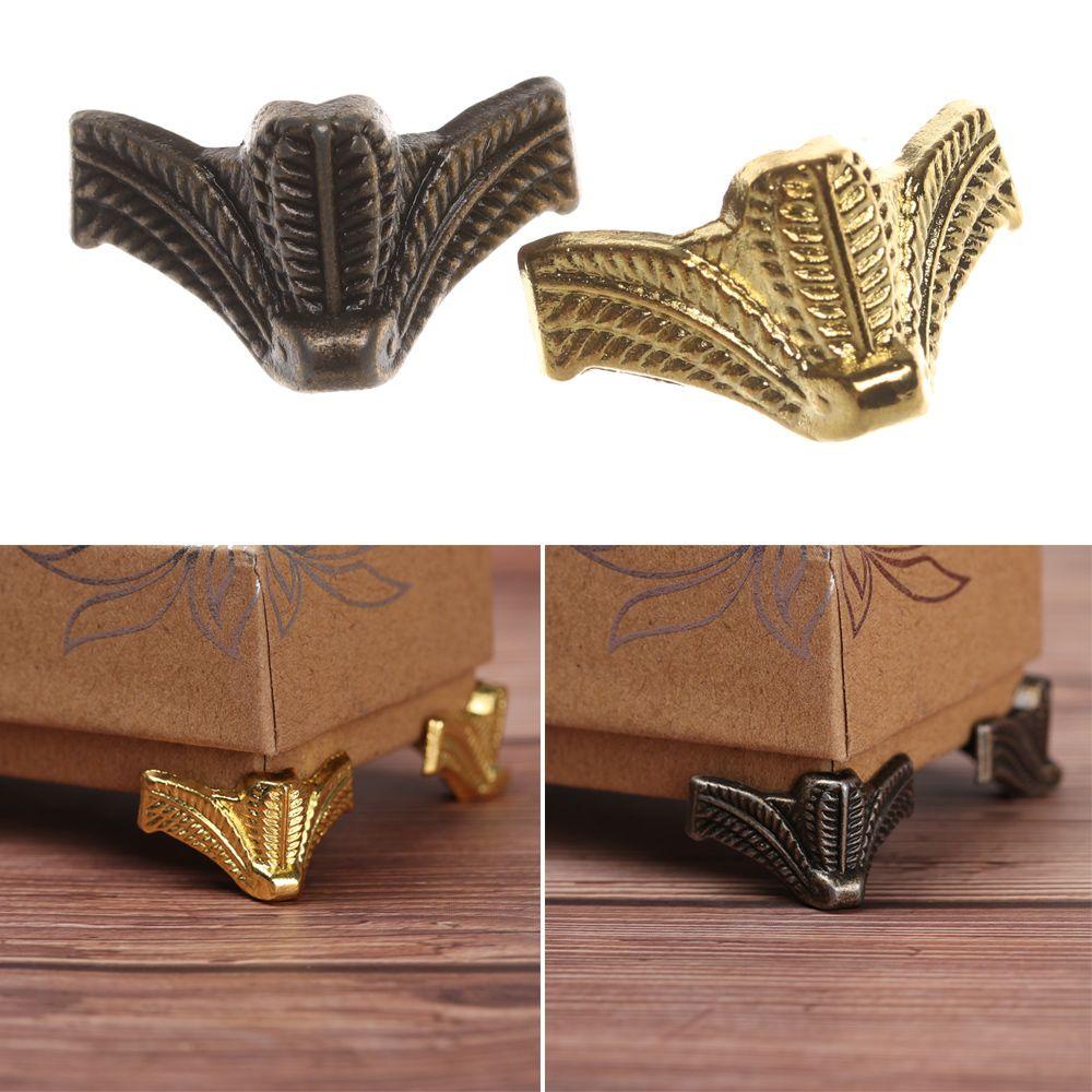 Set 4 Khung Kim Loại Hình Tam Giác Bảo Vệ Góc Phong Cách Vintage