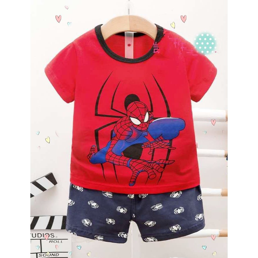 Bộ cộc tay bé trai Siêu Nhân chất cotton mềm, mát - Hàng QC cao cấp