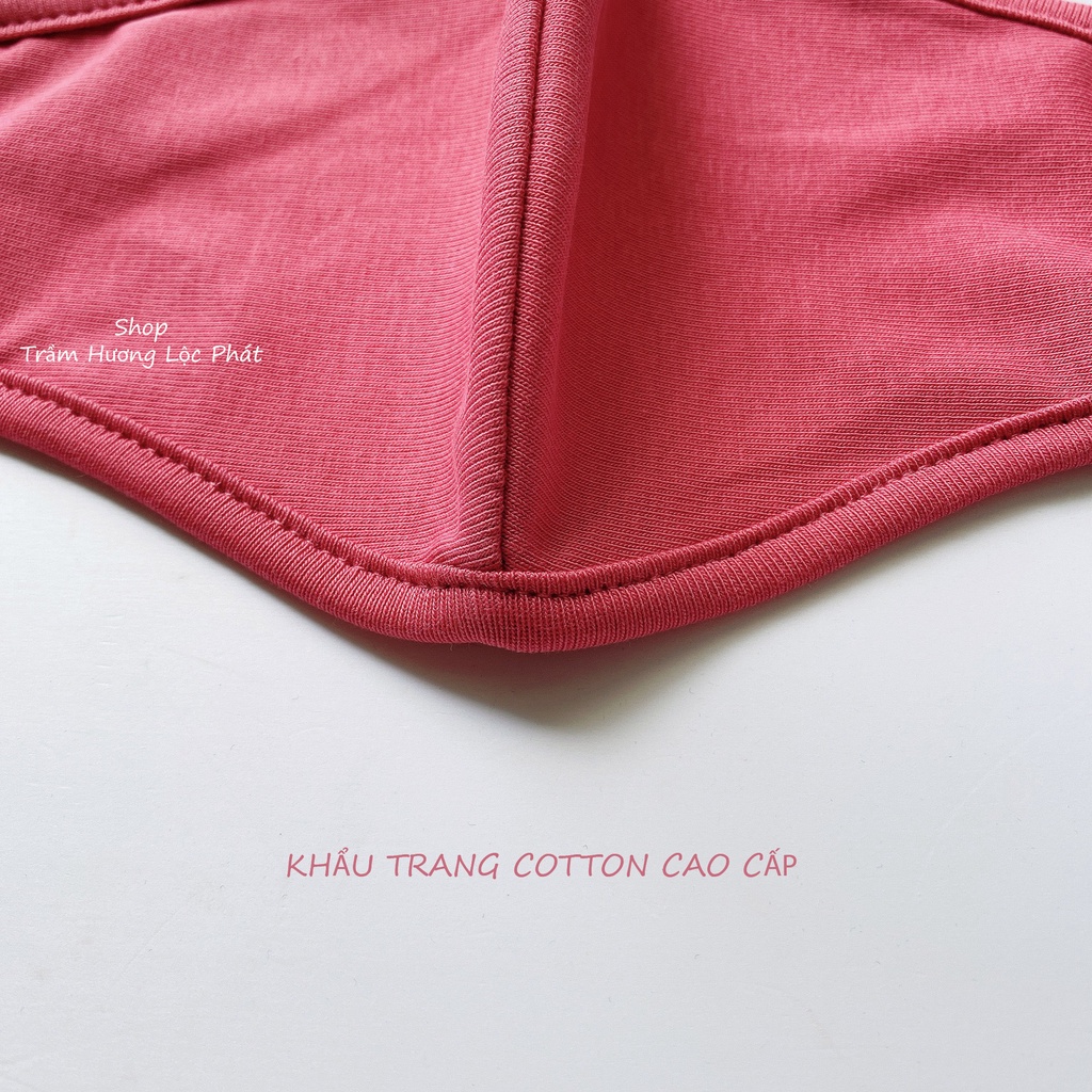 Khẩu Trang Vải Nam Nữ Màu Hồng Cotton Nhật Cao Cấp Chống Nắng Ngăn Tia UV Thoáng Mát Mềm Mại 1 Cái
