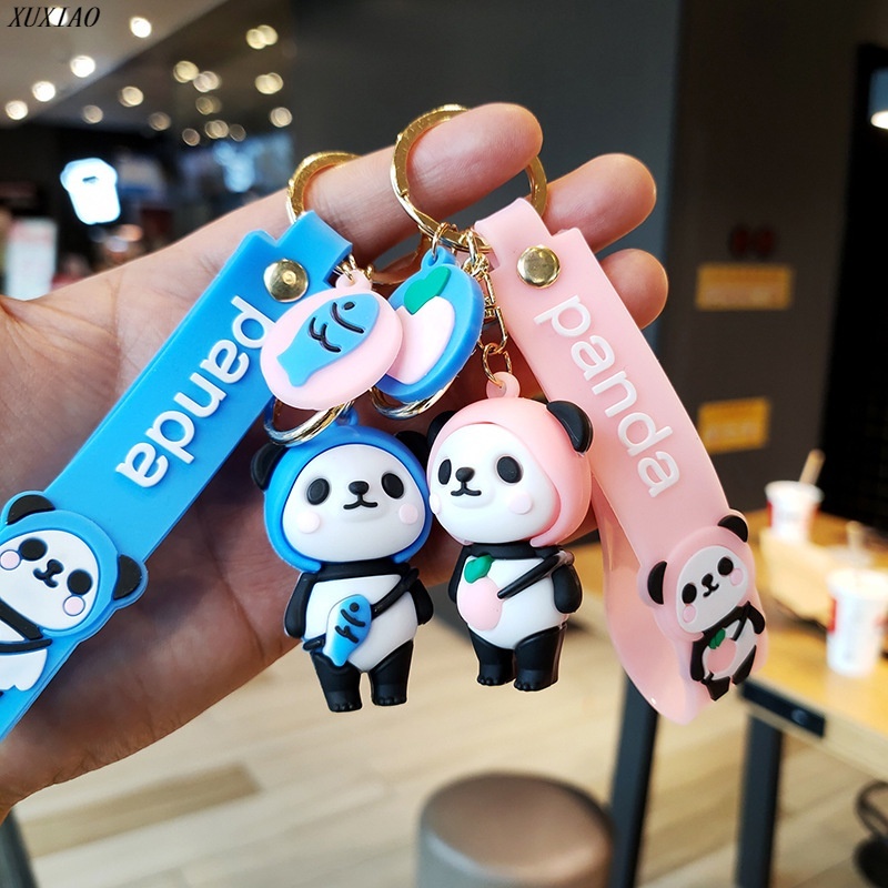 Móc Khóa Hình Gấu Trúc Màu Sắc Dễ Thương