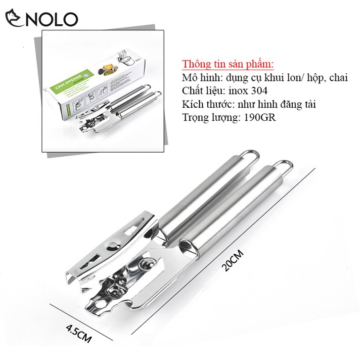 Bộ Dụng Cụ Khui Hộp Lon, Chai Nước Ngọt, Lọ Đa Năng Model RZ01 Chất Liệu Inox 304 SUS Chống Gỉ Sét