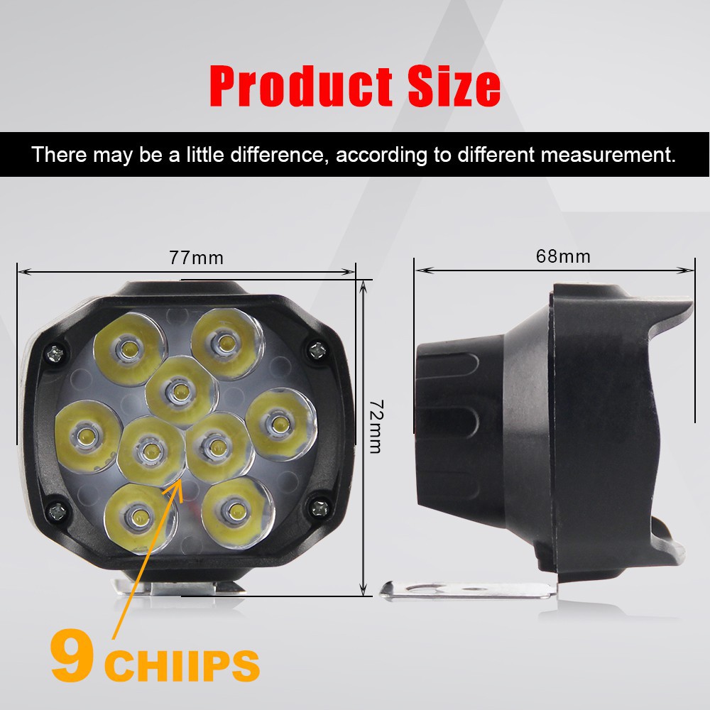 UNI-SHINE Đèn Pha Led Chuyên Dụng Cho Xe Mô Tô 30w 3000lm