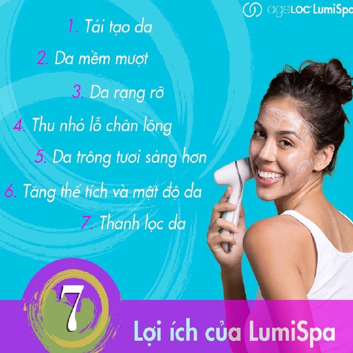 Máy rửa mặt LumiSpa Nuskin ageLOC sạch sâu 6 tầng da chống lão hóa kích thích tái tạo collagen