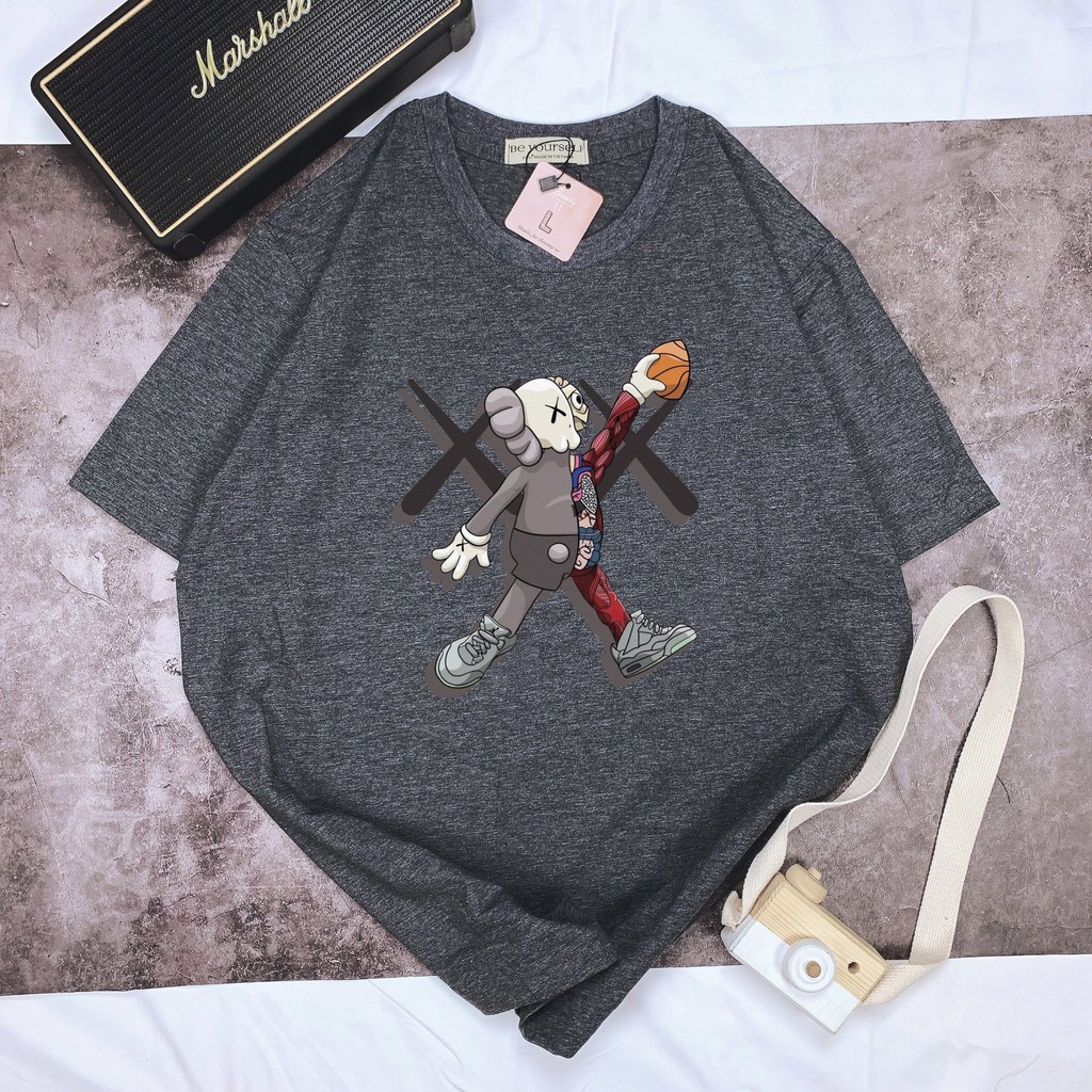 Áo thun tay ngắn Be Yourself unisex size M L XL - Gấu bóng rổ