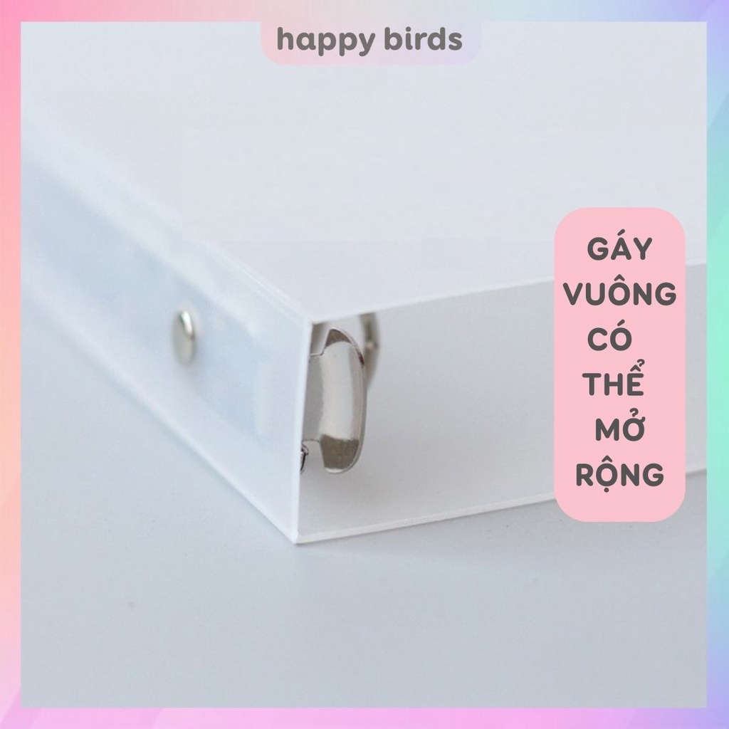 Bìa sổ còng Binder A5 A6 A7 6 còng sắt, bìa nhựa làm sổ planner bullet journal (KHÔNG KÈM GIẤY) HappyBirds
