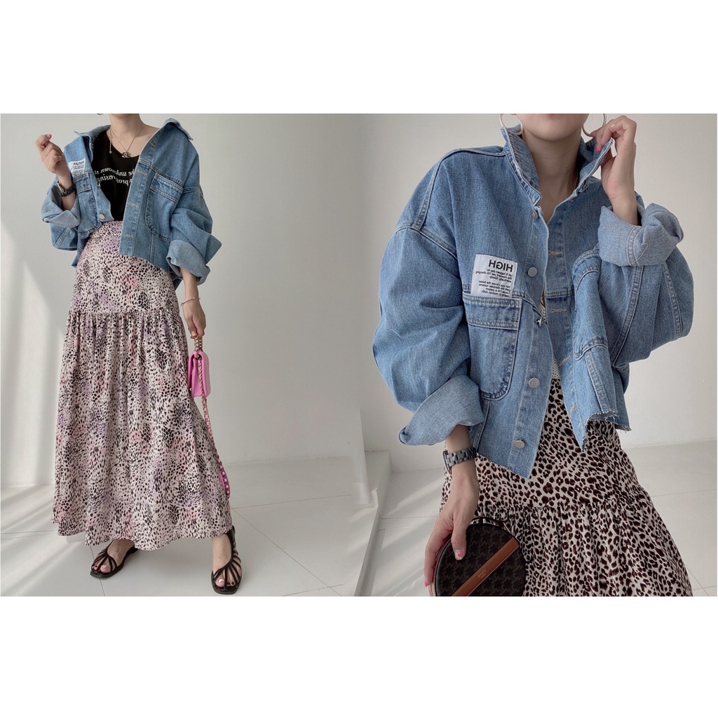 👗👗Áo Khoác Jean Tay Dài Phong Cách Hàn Quốc Cho Cặp Đôi
