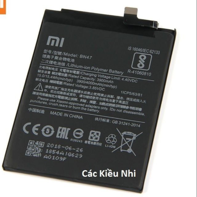 Pin xịn xiaomi mi A2 lite BN47 mới 100%