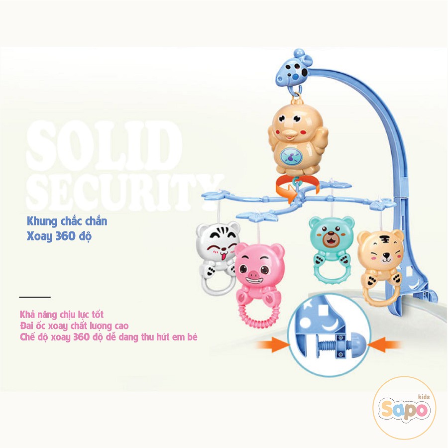 Treo nôi cho bé có hộp nhạc kích thích sự phát triển của bé, đồ chơi trẻ em SAPO KIDS