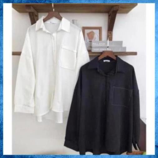 [Freeship] Áo Sơ Mi Dài Tay CHỈ NỔI Form Rộng Dáng Suông Cực Giấu Dáng Mẫu Freesize Dễ Phối Đồ | BigBuy360 - bigbuy360.vn