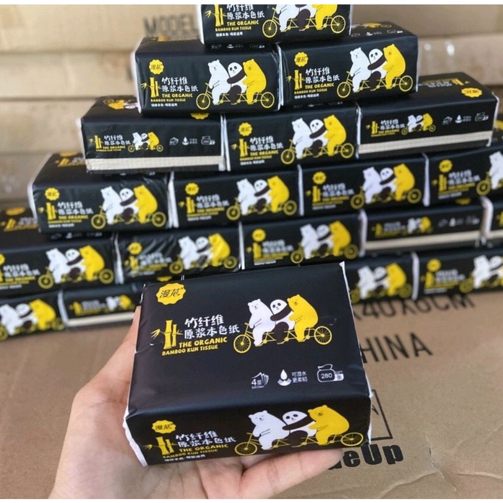 Giấy Gấu Trúc Nineshield  , Thùng 30 Gói Siêu Dai Mềm Mịn Mẫu Mới 2023
