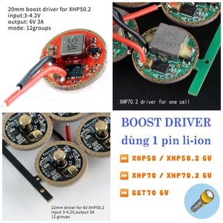 [F01](Convoy) Mạch tăng áp Boost driver XHP50 XHP70 XHP50.2 XHP70.2 SST70 6V dùng 1 pin li-ion 3.7V bảo vệ nhiệt