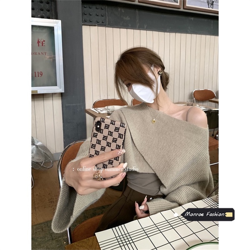 Áo croptop Xiaozhainv trễ vai phong cách Hàn Quốc quyến rũ cho nữ