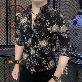Áo Sơ Mi Nam Dài Tay Vải Lụa Thái 04