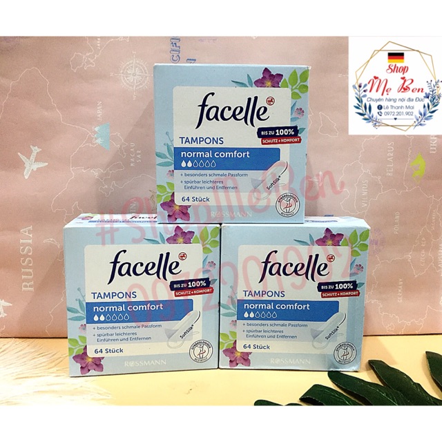 BĂNG VỆ SINH DẠNG TAMPON FACELLE SIZE NORMAL COMFORT 64
