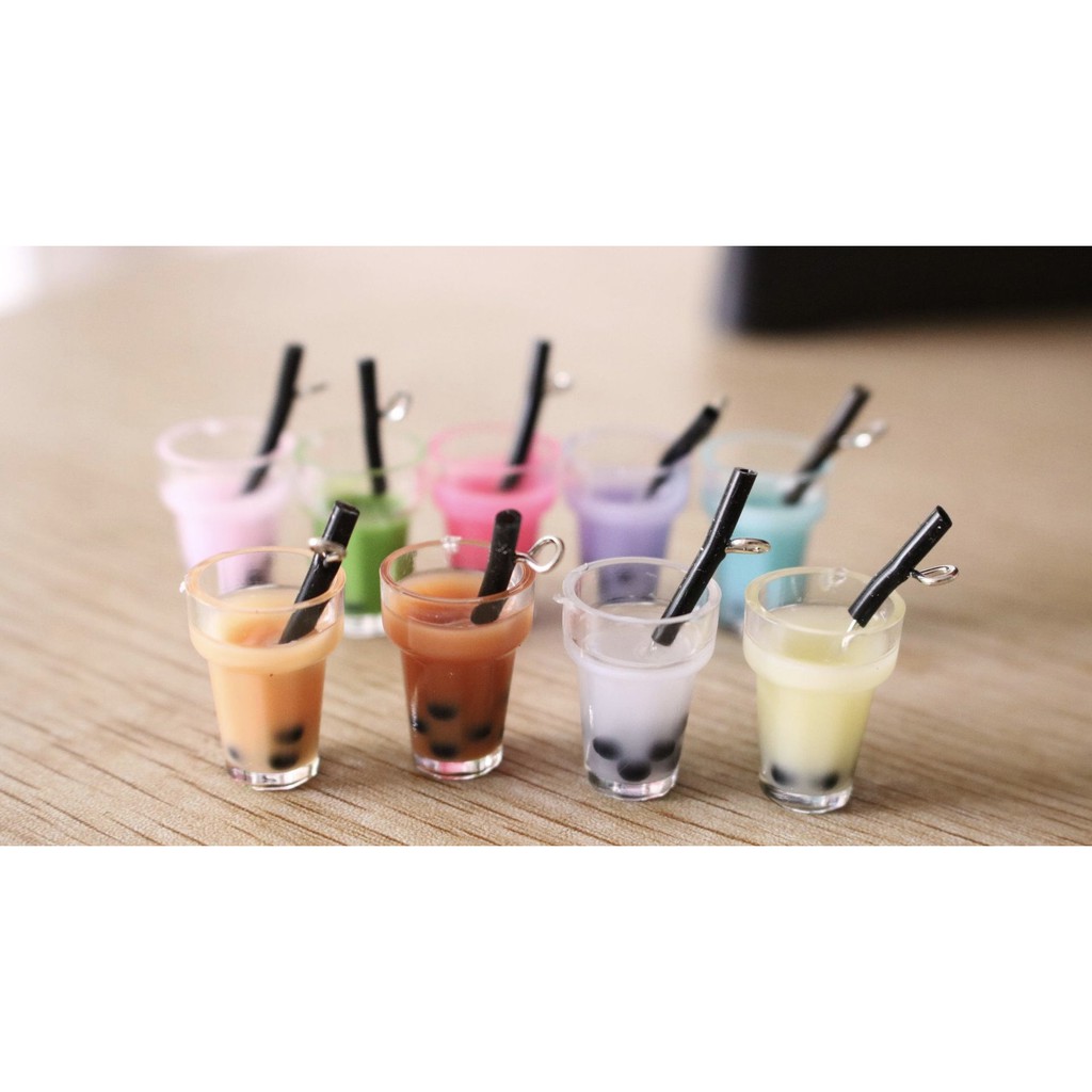 Charm (C34) slime/ Dụng Cụ Charm Trang Trí Hình Trà Sữa Trân Châu (1.3x1.8 cm)