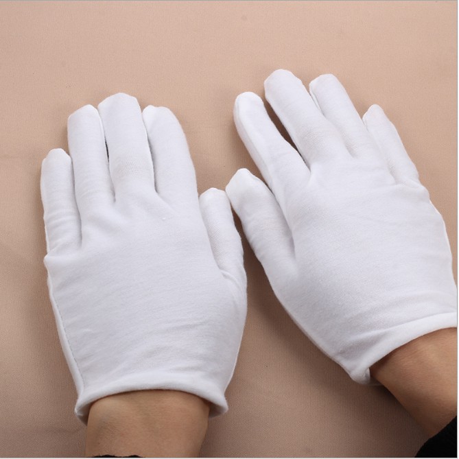 Găng tay vải bông trắng hút ẩm tốt thích hợp cho các công việc chế tác, giới thiệu sản phẩm (ko bị dính mồ hôi)