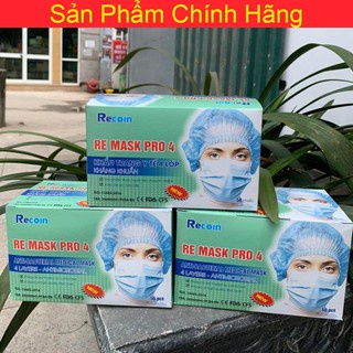 Hộp 50 cái Khẩu trang y tế 4 lớp kháng khuẩn kèm vieo