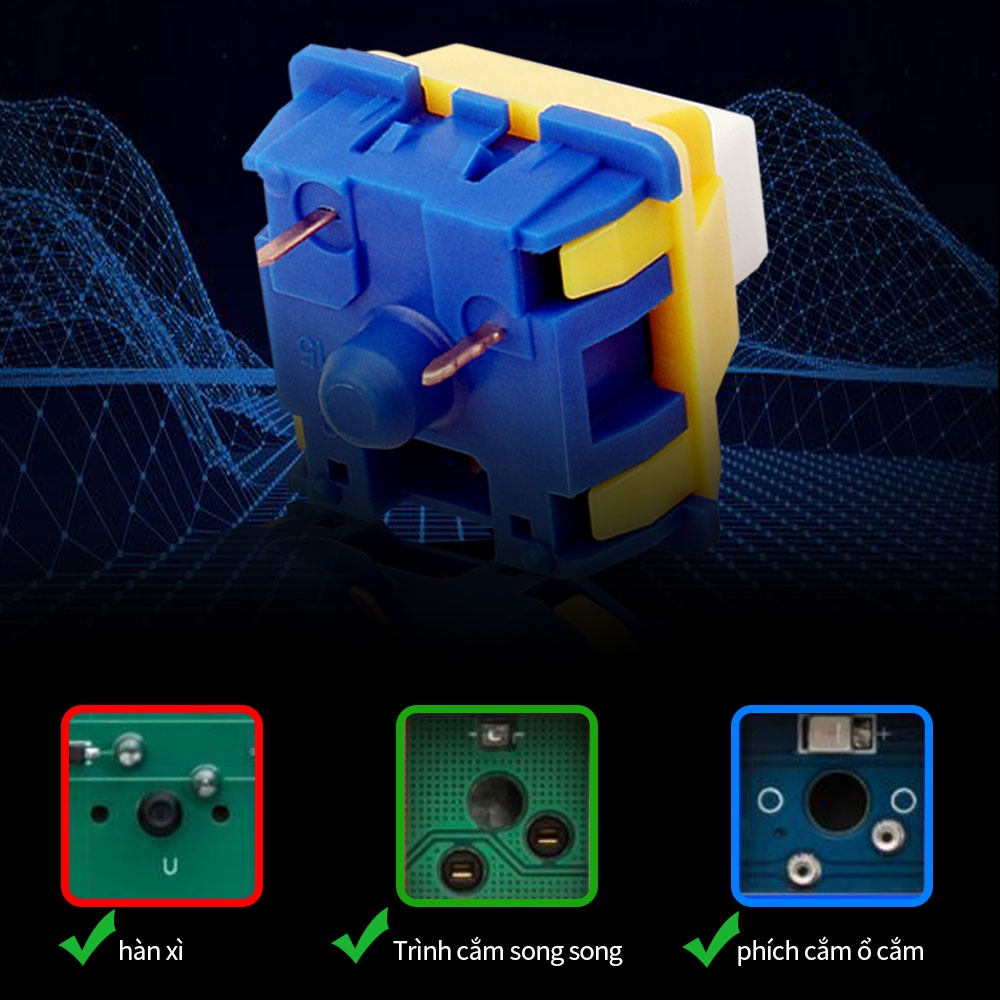 Set 24 công tắc REDRAGON BULLET A113 SMD RGB 3PIN tương thích với bàn phím cơ MX