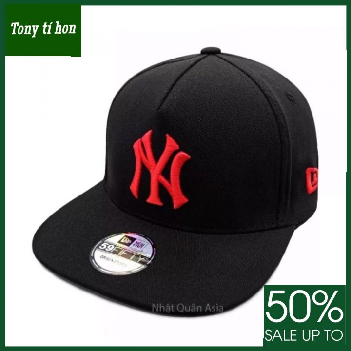 Mũ/nón kết lưỡi trai nam nữ Snapback NY bít đuôi màu đen cao cấp, phong cách, cá tính [freeship]