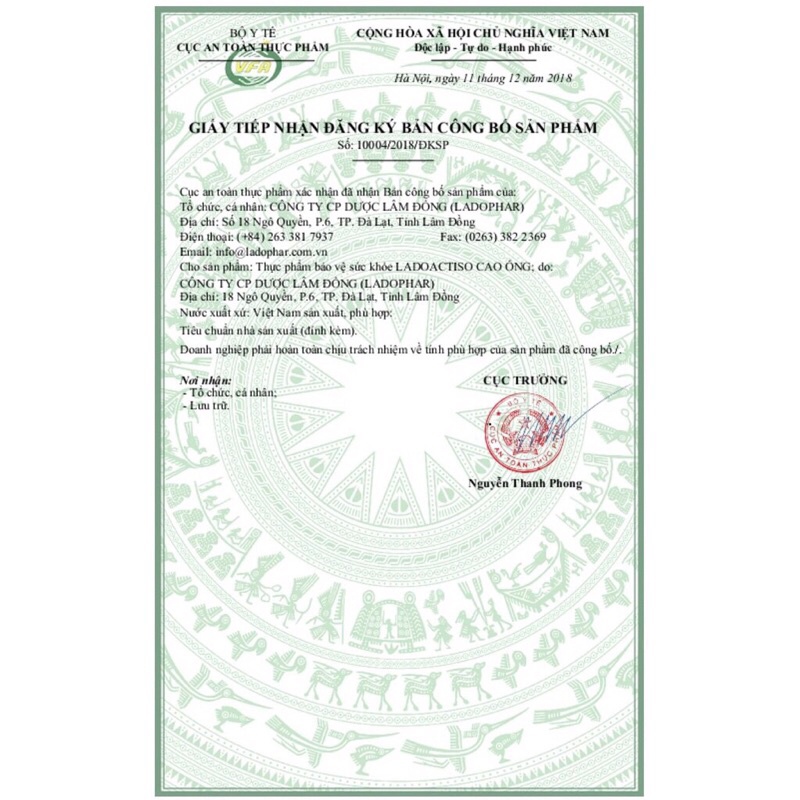 cao ống atiso không đường hộp 10 ống 10ml - chính hãng ladophar