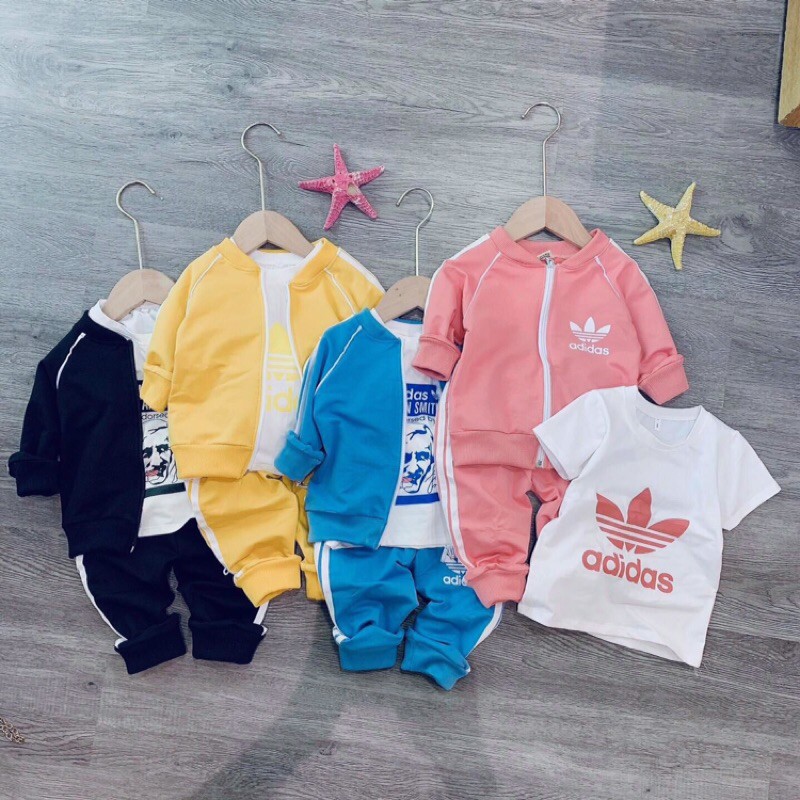 [ẢNH THẬT] SET BỘ NỈ 3 CHI TIẾT CHO BÉ