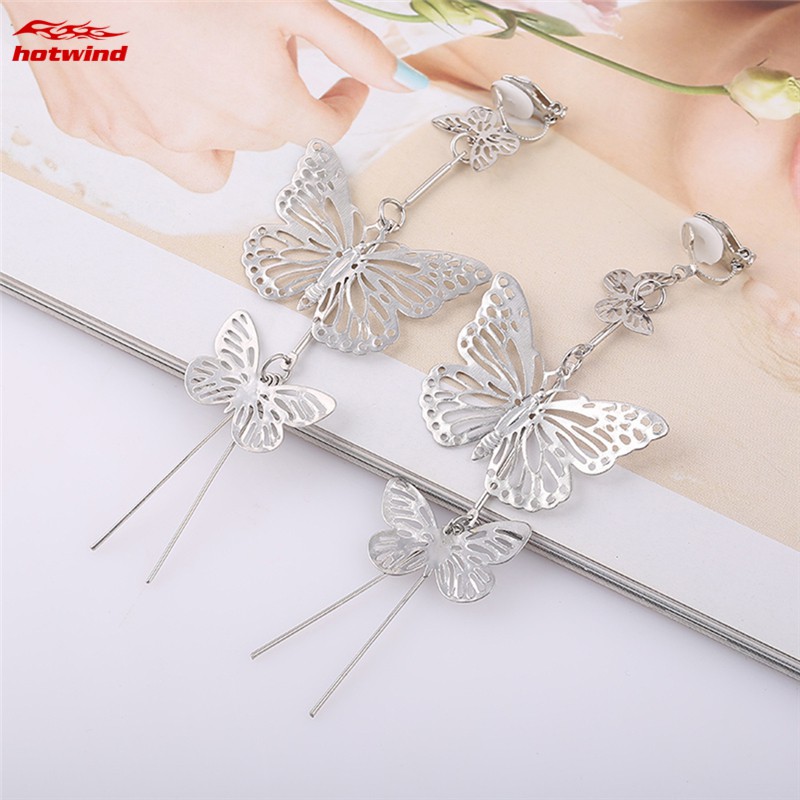 Đôi Khuyên Tai Dài Hình Bươm Bướm Thời Trang Cho Nữ