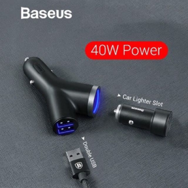 Củ sạc oto 3USB chính hãng Baseus - Bảo hành 6 tháng