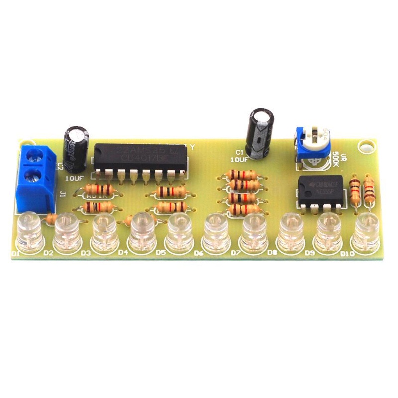 Bảng Mạch Điện Tử 10 Bóng Đèn LED 4.5-6V