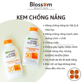 [200ml] Kem chống nắng bảo vệ da Garnier Ambre Solaire SPF 30 / SPF 50