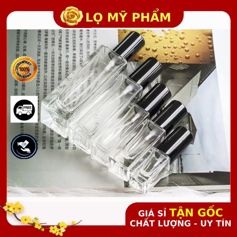 Lọ Chiết Nước Hoa ❤ GIÁ TỐT NHẤT ❤ Lọ chiết nước hoa vuông 25ml,20ml,10ml,5ml đựng dầu thơm, phụ kiện du lịch