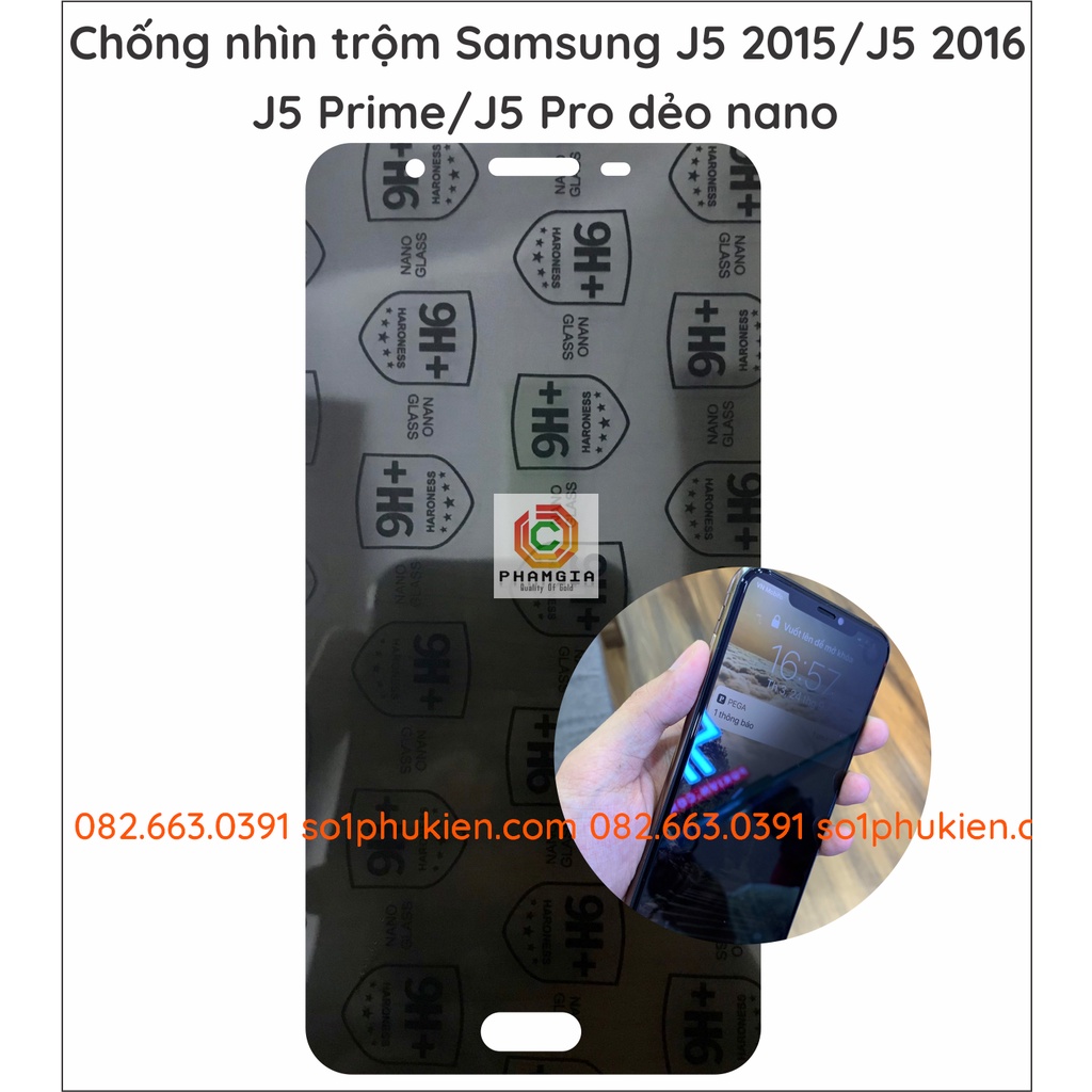 Dán cường lực chống nhìn trộm Samsung J5 2015 / J5 2016 / J5 Prime / J5 Pro / J6 2018 /J6 Plus / J6 Prime dẻo nano