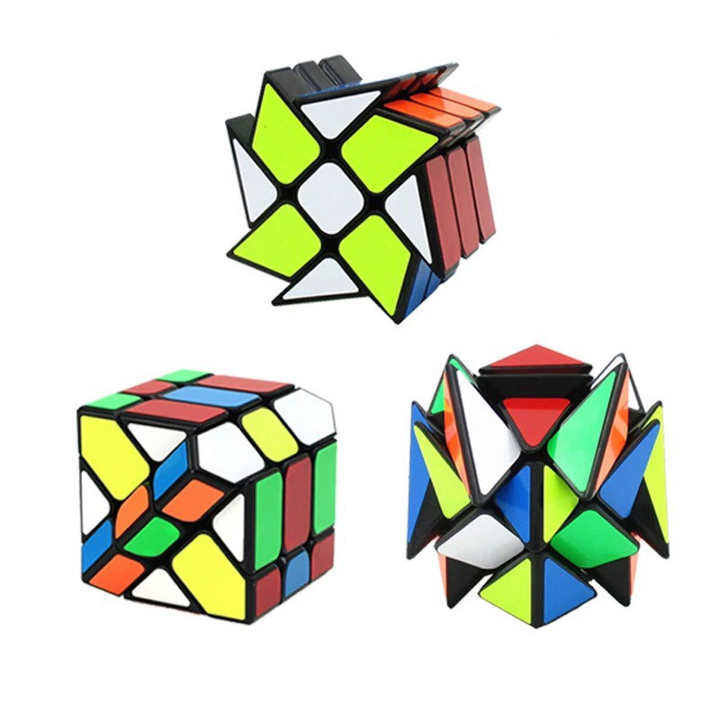 Combo 3 Rubik Axis, Windmill, Fisher - Rubik Biến Thể Viền Đen Cao Cấp