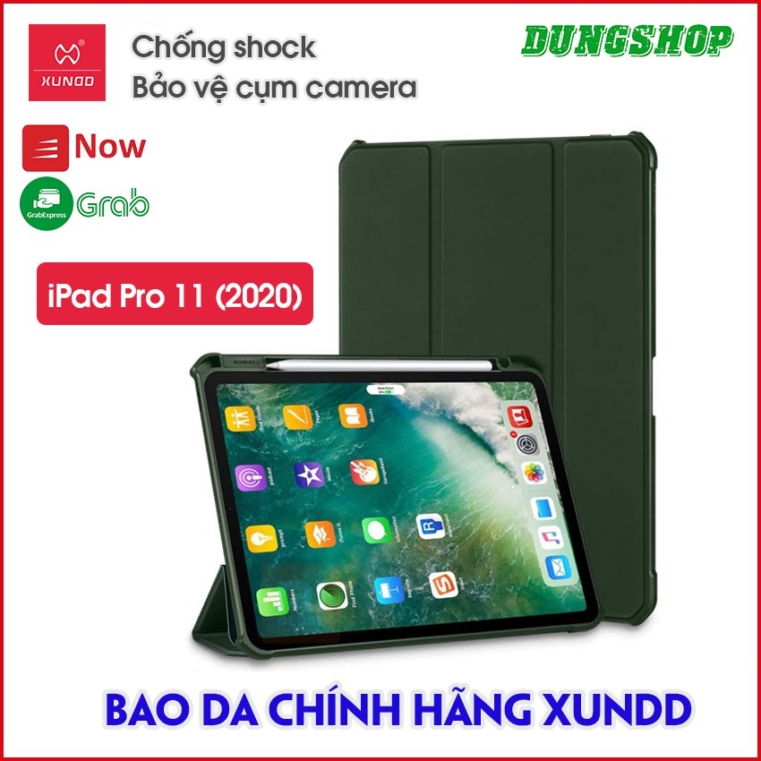 Bao da XUNDD cho iPad Pro 11 inch (2020), Chống trầy, Chống sốc, Mặt lưng trong nhám - Phantom Series