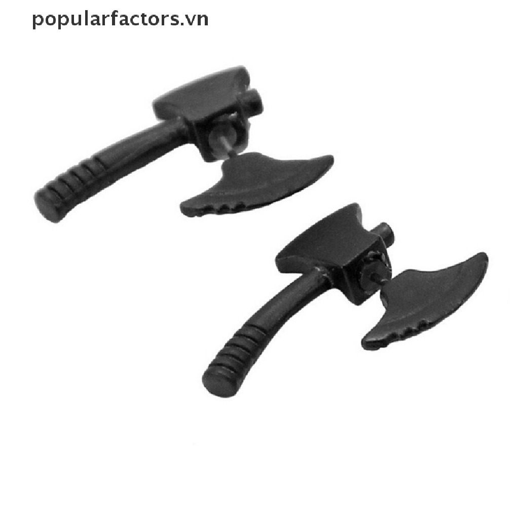 1 Bông Tai Đinh Tán Hình Rìu Đen 3D Cho Nam Nữ