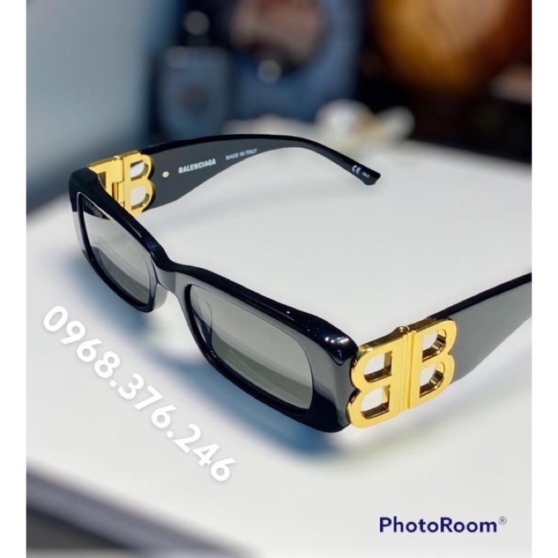 Kính chữ B BALENCIAGA màu đen logo vàng,kính thời trang nam nữ thiết kế phong cách Pháp hiện đại,trẻ trung,cá tính