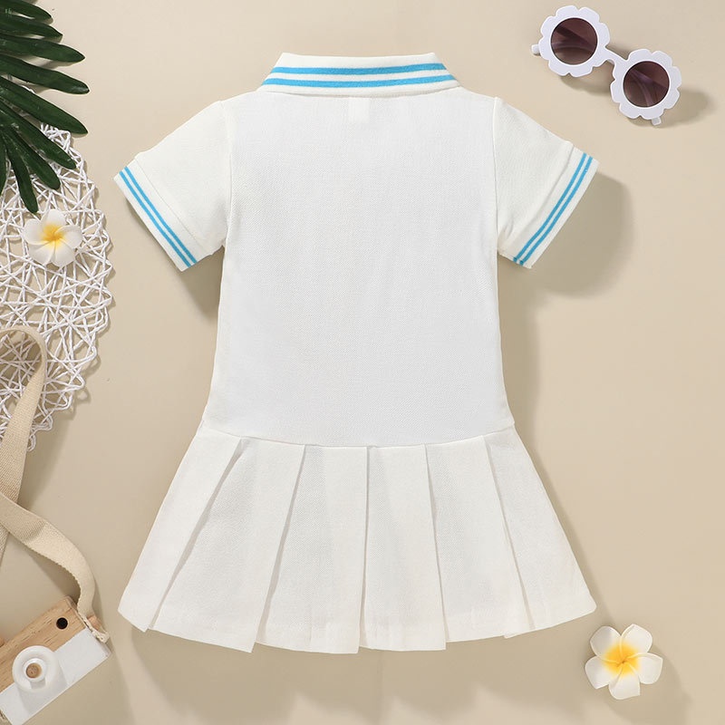 Váy xinh bé gái 1-7 tuổi đầm công chúa thời trang Ngắn Váy Polo Tay mùa hè cho bé trẻ em