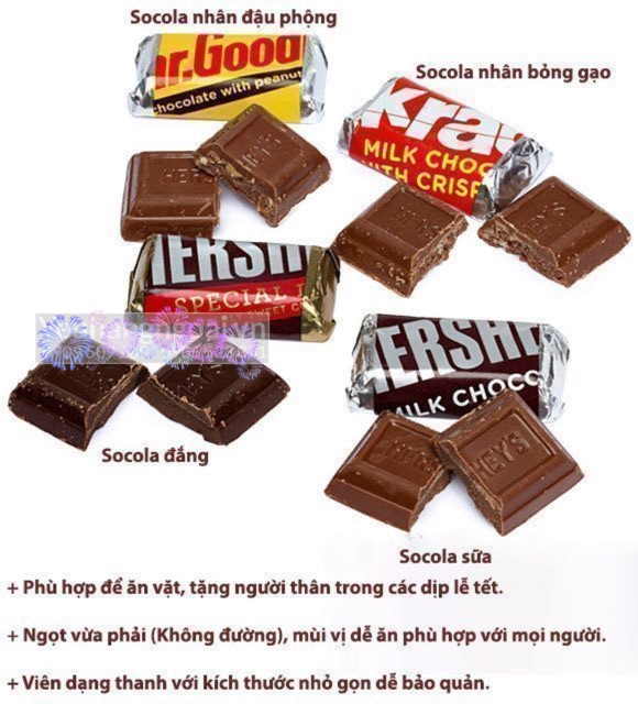 (Date 2022) Socola tổng hợp HERSHEY’S của Mỹ (1.58Kg)