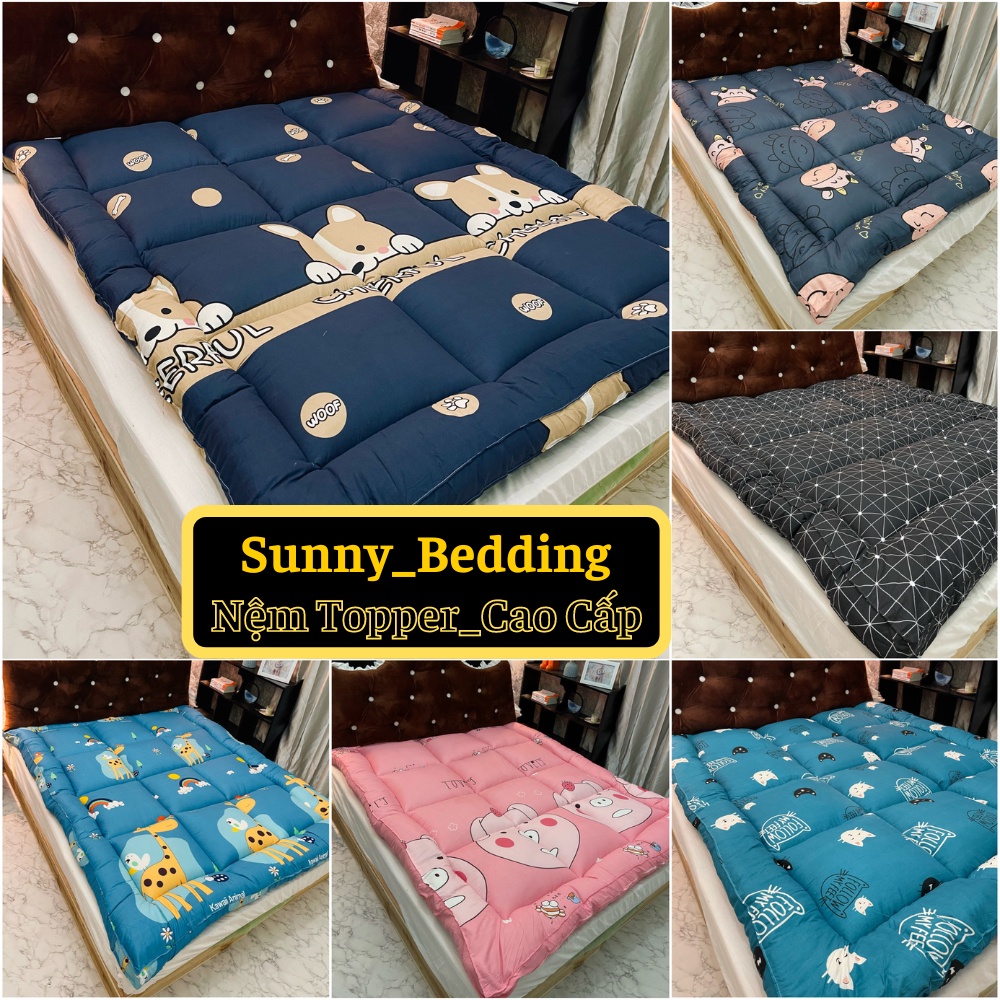 Nệm Topper, Đệm Đa Năng Cao Cấp Dày 7-8cm Bông Tấm Siêu Êm Không Xẹp Lún