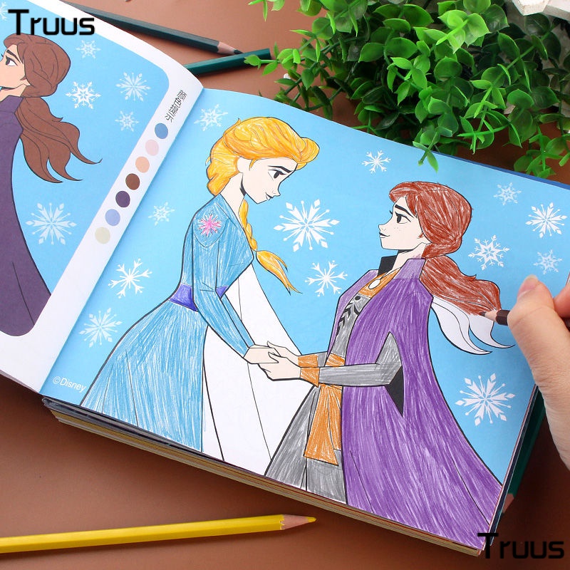 Sách Tô Màu Đơn Giản Hình Công Chúa Elsa Băng Tuyết Cho Học Sinh QRSR