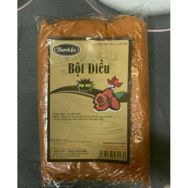 Bột điều gói 500g- gia vị tạo màu sắc đẹp, hấp dẫn cho món ăn