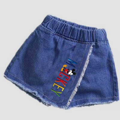 Quần Short Jean Giả Váy Cho Bé Gái Từ 2-8T