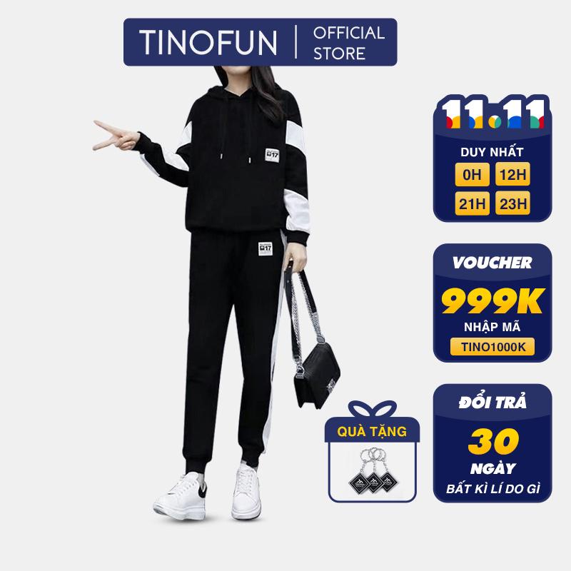Bộ Quần áo thu đông nam nữ thể thao TINOFUN mã MK dáng thể dục hàn quốc đẹp bao gồm áo khoác hoodie - Hàng mới về