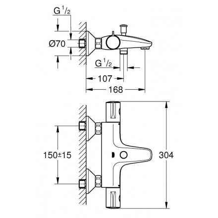 Củ Sen Nhiệt Độ GRT 800 Grohe 34567000 nóng lạnh