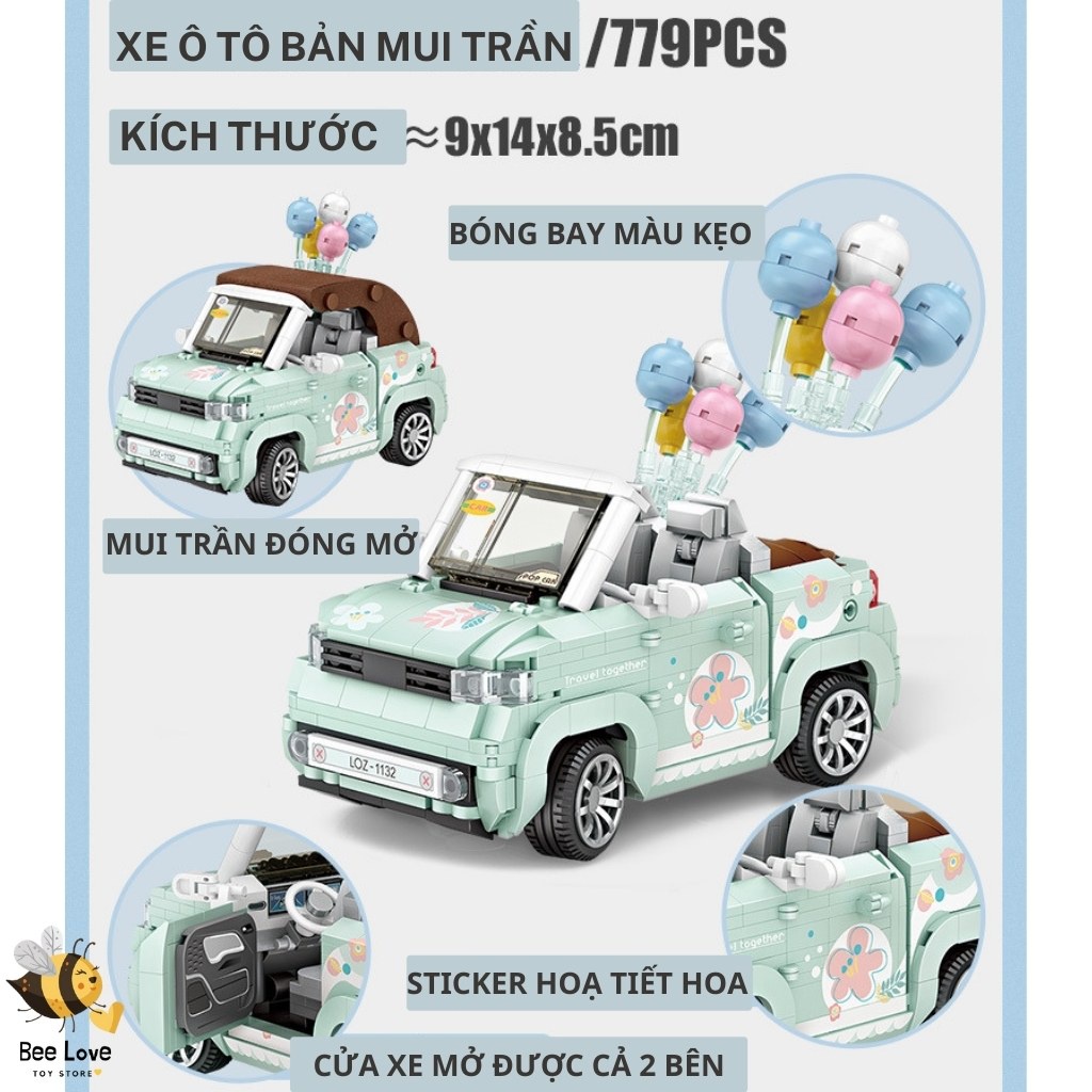 Đồ chơi lắp ráp cho bé Mô hình xe ô tô thời trang cho trẻ em thông minh sáng tạo