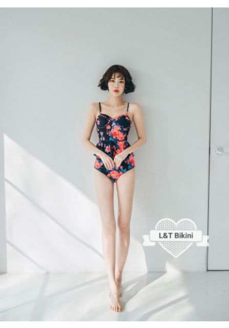 Tankini 2 mảnh hoa hồng