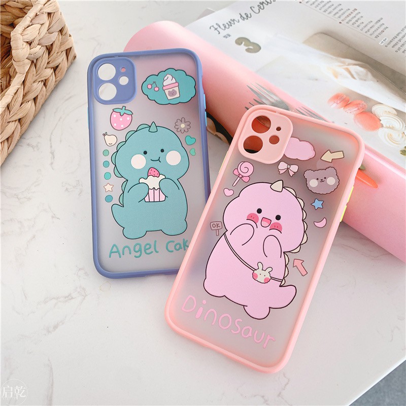 🌸VIDEO THẬT🌸 Ốp Lưng Đôi iPhone Nhám Viền Màu Khủng Long Xinh 6/6s/6plus/6splus/7plus/8plus/x/xs/xs max/11/11 pro max | BigBuy360 - bigbuy360.vn