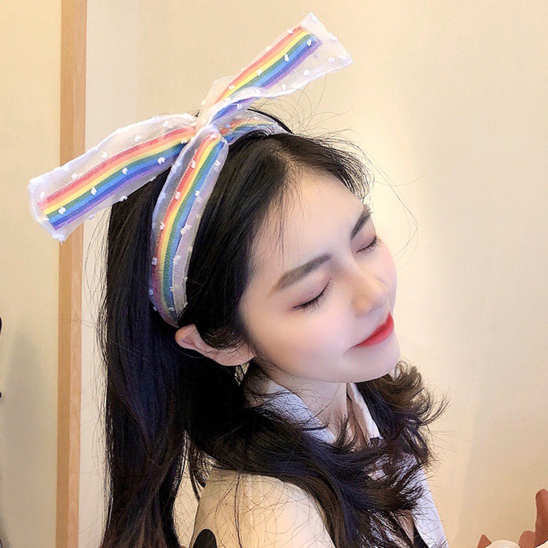 Băng Đô Cài Tóc Màu Cầu Vồng