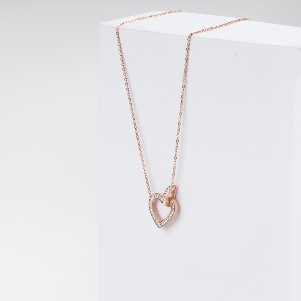 Dây chuyền nữ CDE Heart Lock Jewelry Stone Rose Gold CDE6021