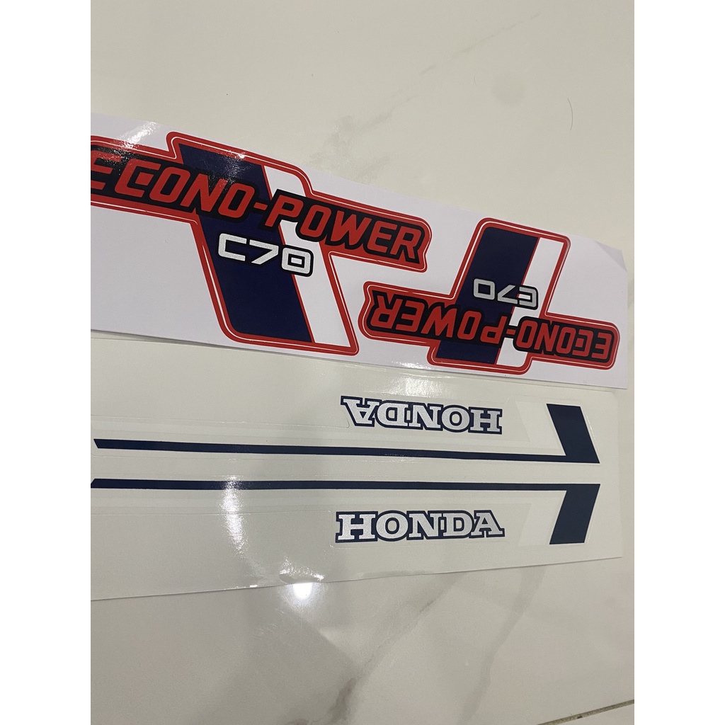 Bộ tem dành cho xe máy Honda DD đỏ Super Cub 70 econo power sắc nét