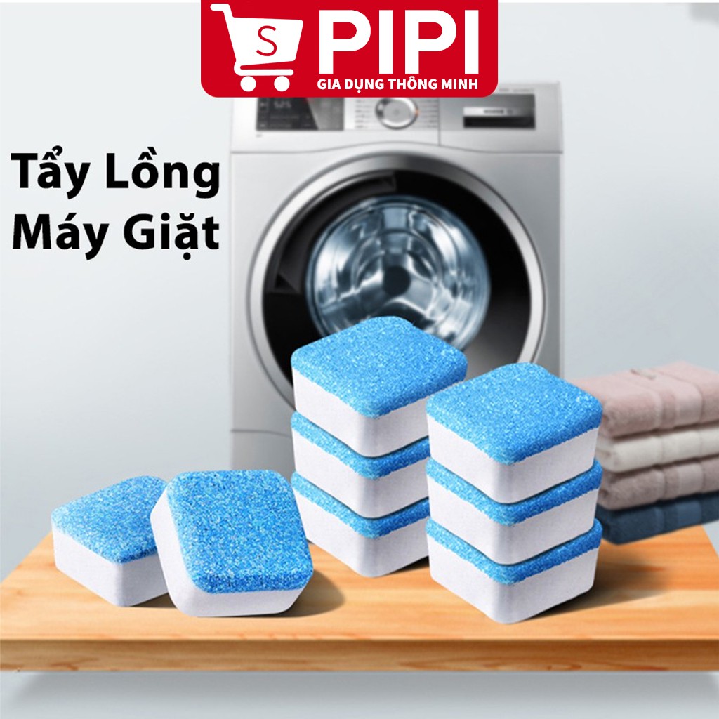 Tẩy Lồng Máy Giặt, Hộp 12 Viên Tẩy Lồng Máy Giặt Diệt Khuẩn, Loại Bỏ Chất Thải, Cặn Trong Lồng Máy Giặt Hiệu Quả